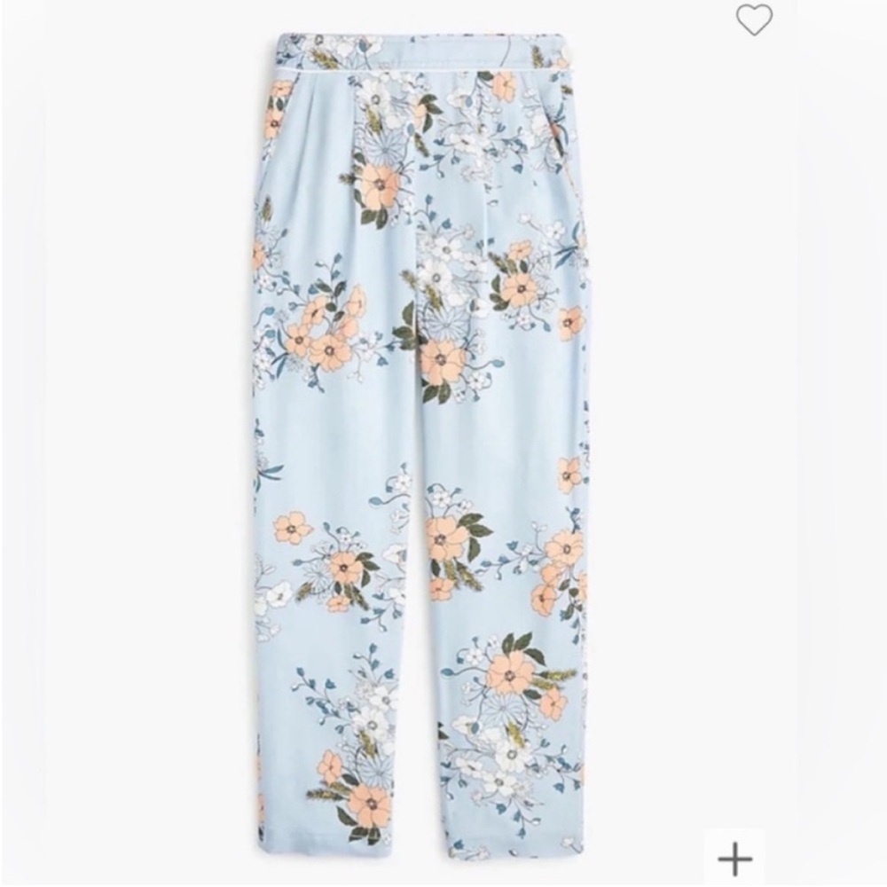 J. Crew Light Blue Floral Cropped Pants